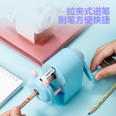 得力削笔机手摇大口径削笔器卷笔刀学生儿童自动削笔刀SJJF-1
