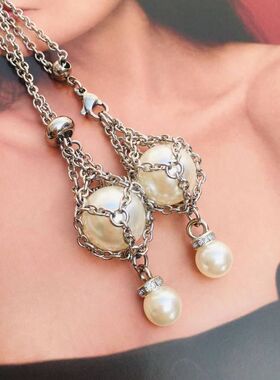 原创珍珠网兜水晶吊坠捕梦网DIY