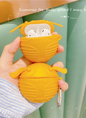 金色飞贼耳机套适用airpods3保护套硅胶软壳airpodspro保护壳2代金黄色苹果耳机保护壳个性创意三代ipods软壳