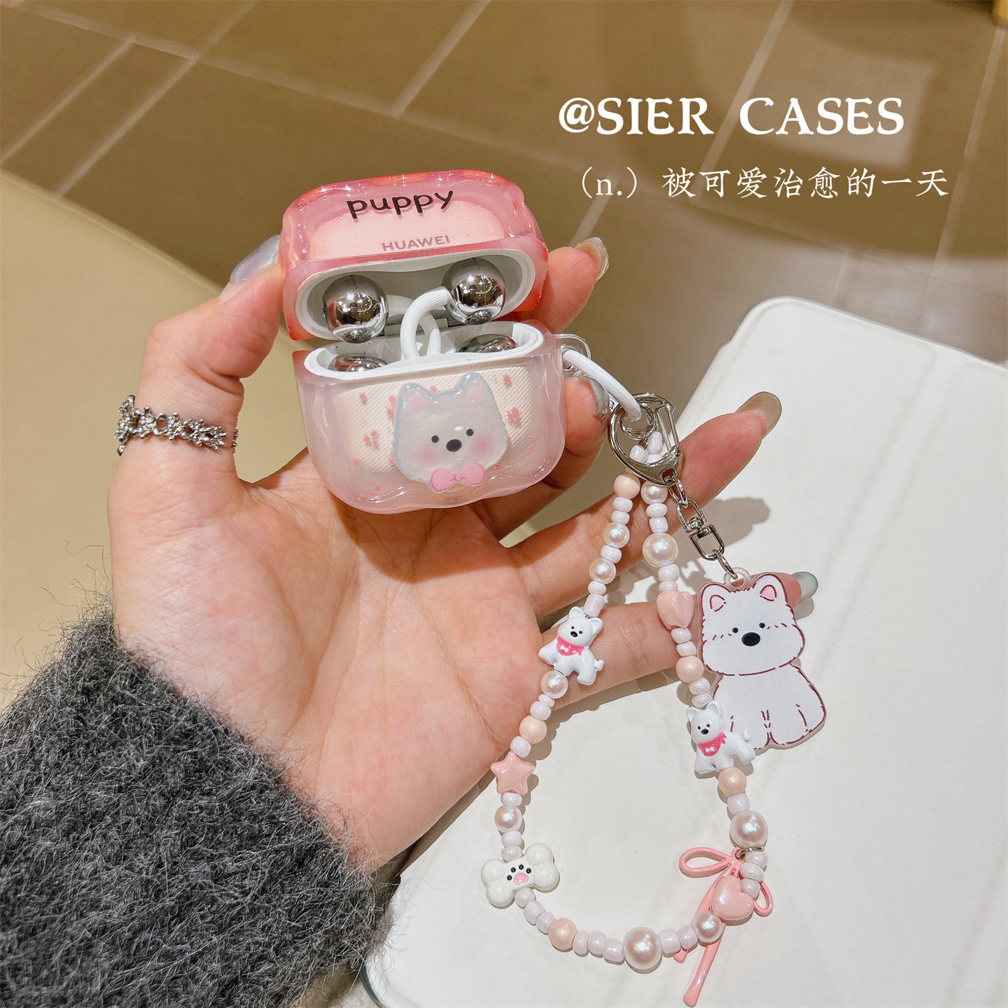 少女心粉萌立体西高地freeclip2保护套适用于华为freebudsse3小狗狗蓝牙保护壳freeclip软壳防摔airpodspro3