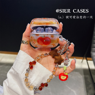 艺术油画涂鸦苹果星星freebuds6i流光紫耳机保护壳适用于华为freeclip2保护壳防摔方形SE3软壳pro4代蓝牙外壳