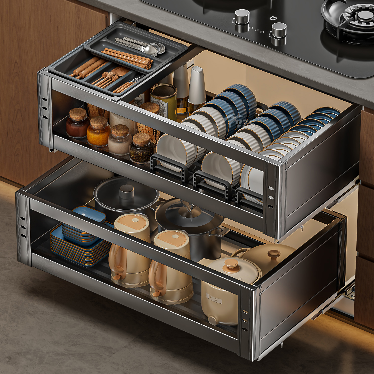 可调节碗碟架大小不受限