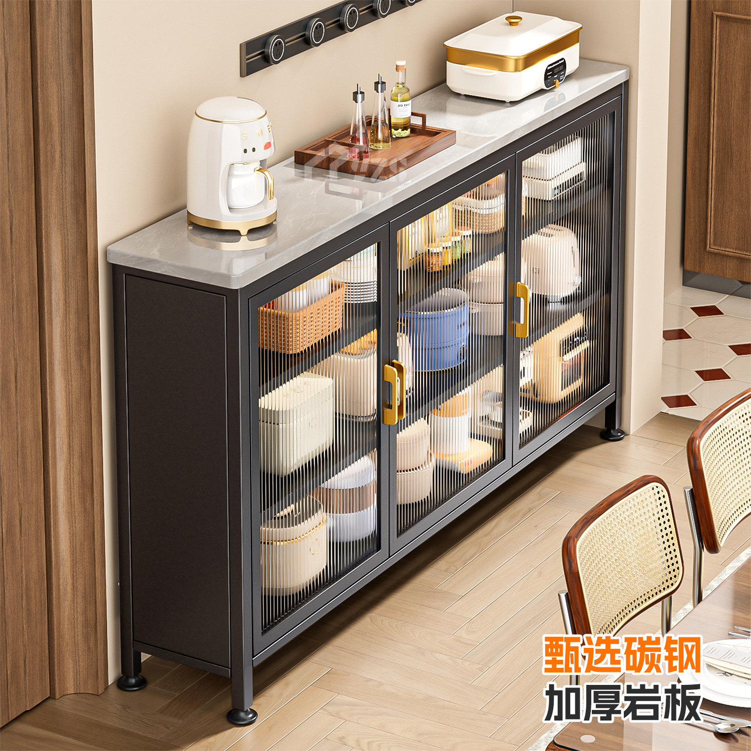 加厚岩板厨房置物架落地多层多功能操作台锅碗收纳储物极窄边柜子,厨房/烹饪用具,厨房置物架/置物柜/角架,淘宝优惠券,粉丝福利购,淘宝优惠卷