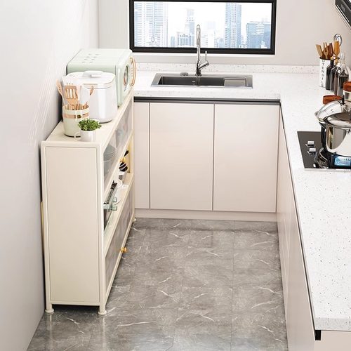 多层夹缝储物柜小家电锅具收纳架