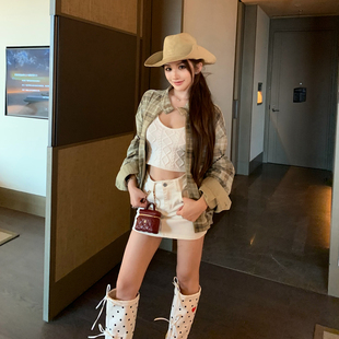 PickRui睿哥 格纹夹克双面穿外套女早春新款 美式 穿搭 暮色周刊