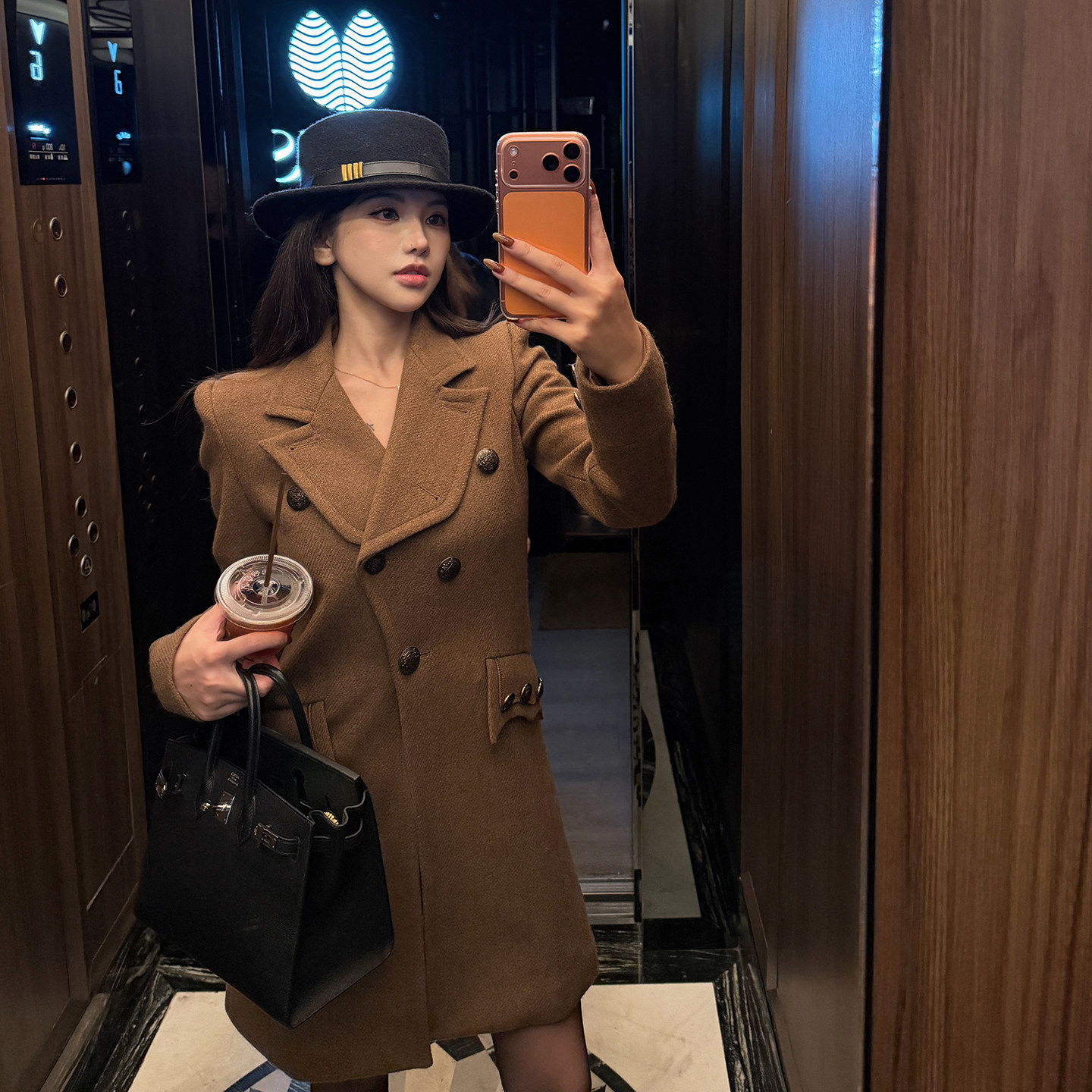 PickRui 睿哥 du家vintage英伦风毛呢外套女秋冬新款收腰羊毛大衣