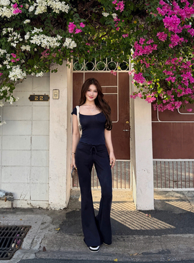 PickRui睿哥 轻氧日常微喇凉凉裤夏季新款垂感阔腿裤女休闲裤长裤