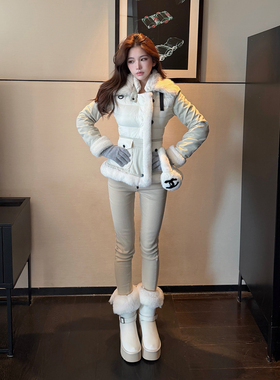 PickRui 睿哥 冰岛时分 重工拼接收腰羽绒服女冬季新款修身外套