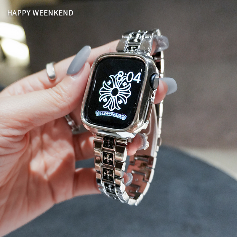 轻奢克罗心金属表带质感适用苹果applewatchS10789代seultra腕带