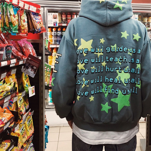 kanye侃爷CPFM星星发泡印花连帽