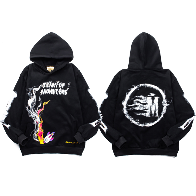 美式潮牌travis scott 连帽卫衣小火箭高街秋冬加绒帽衫男女外套