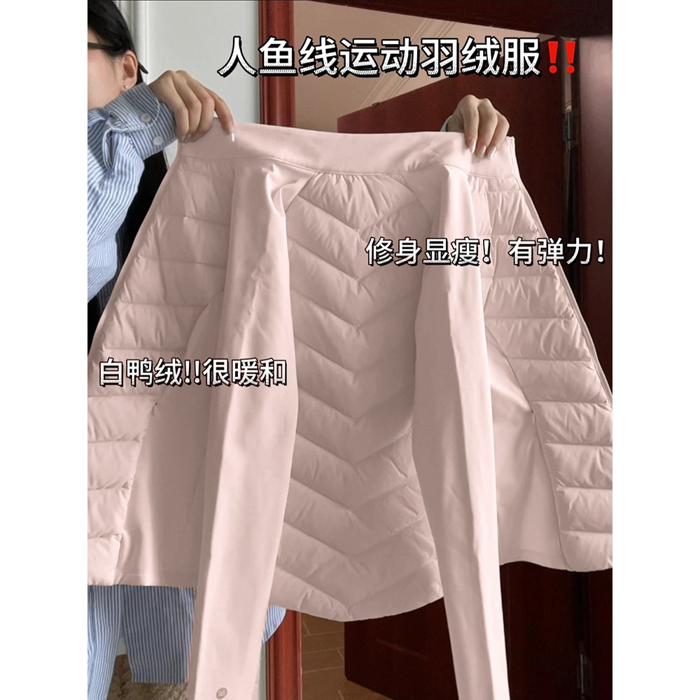 粉色排骨羽绒服女款冲锋衣内胆冬