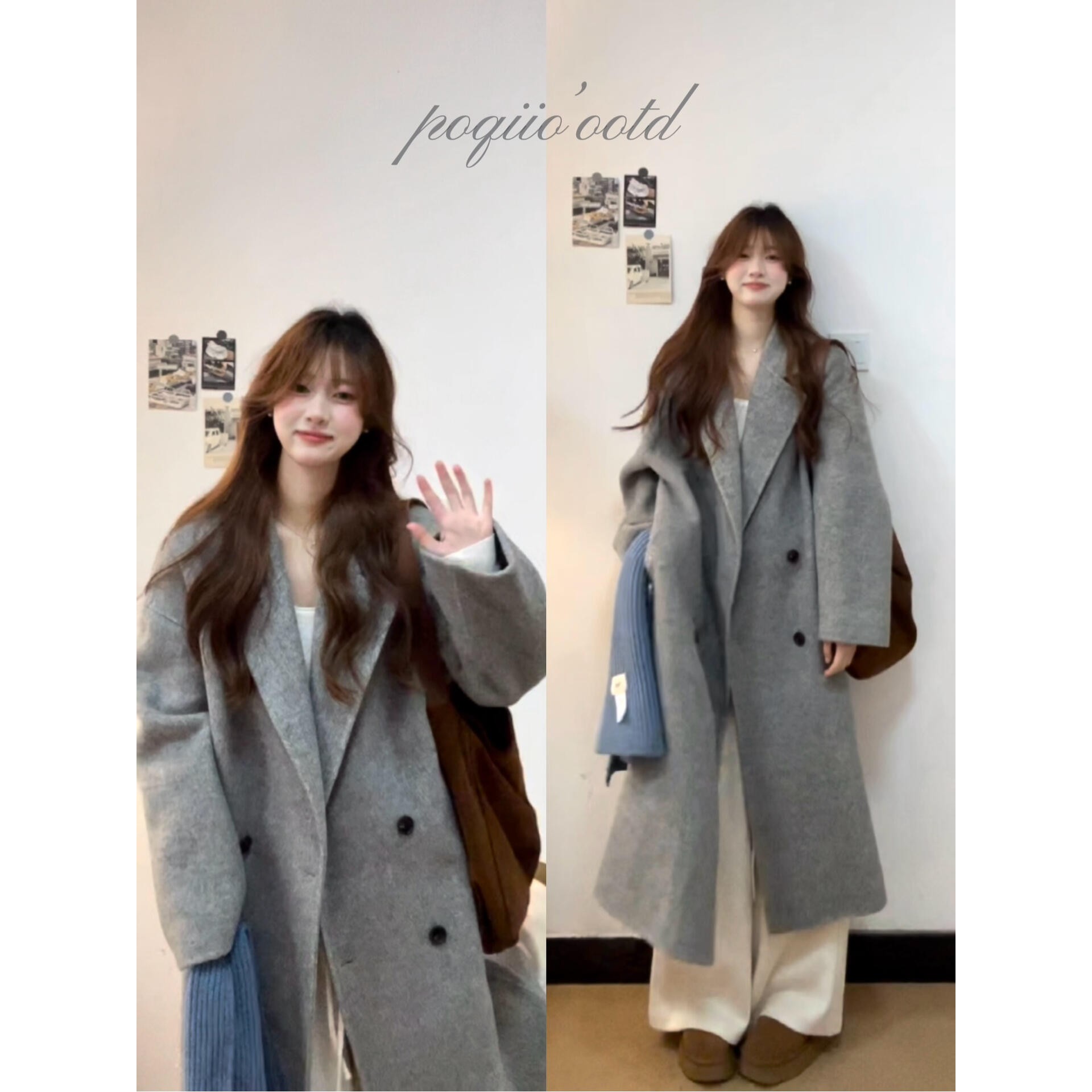 赫本风富家千金女士冬天气质翻领