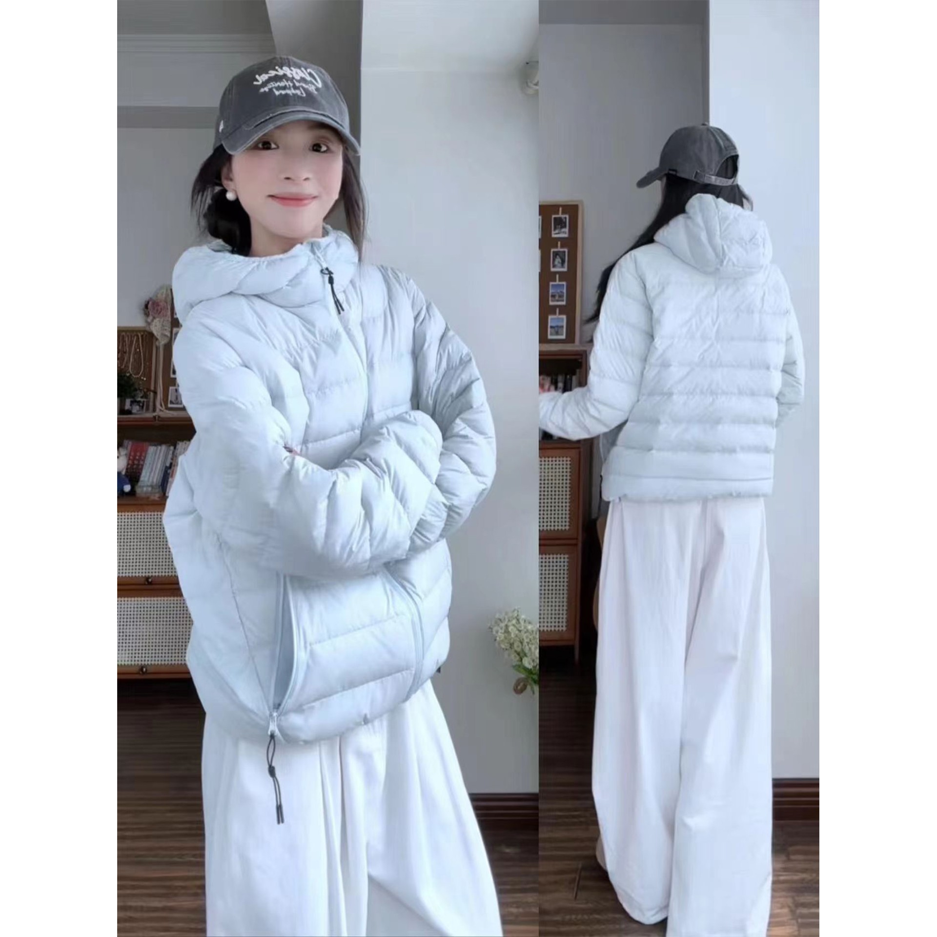 免费试穿】修身排骨羽绒服女轻薄