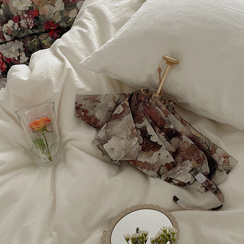 苏沫 轻奢高定油画感折叠伞女法式复古高颜值遮阳伞防晒防紫外线