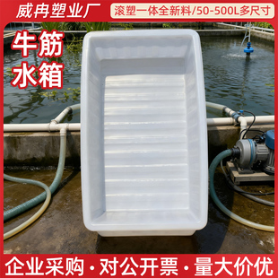 大号牛筋水箱长方形加厚塑料水箱大容量储水水产养殖养鱼箱带排水