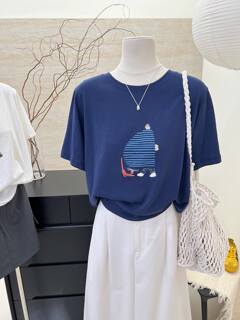 纯棉韩国夏季新款宽松减龄百搭T恤洋气短袖体恤女半袖休闲上衣tee