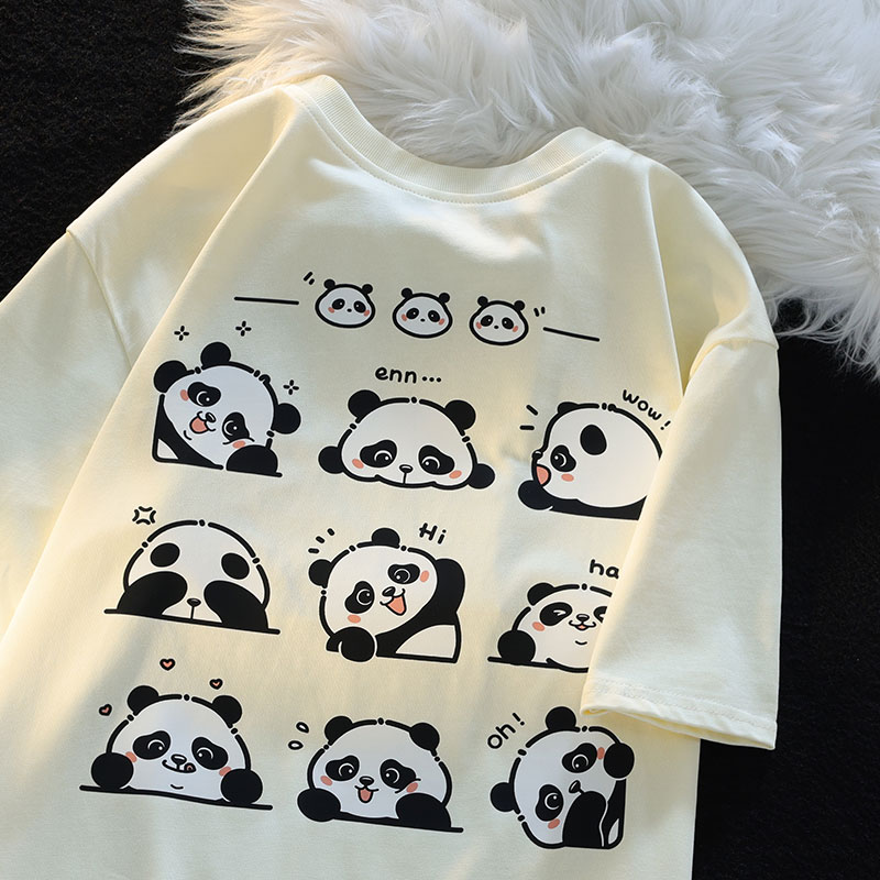 100%纯棉短袖t恤女夏季宽松上衣