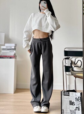 25秋冬款Softst运动神裤瑜伽宽松时尚直筒裤高腰休闲显腿长阔腿裤