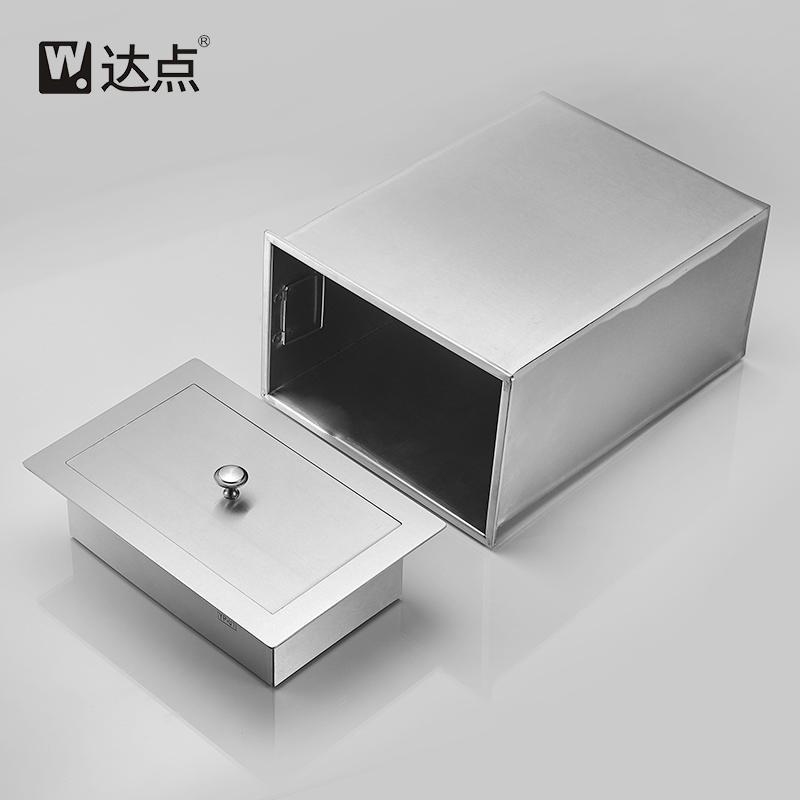 厨房台面嵌入式垃圾桶304不锈钢盖子橱柜水槽桌面吧台隐藏清洁i.