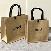 麻布包包女手提包2025新款 简约大容量托特包上班通勤帆布手提袋