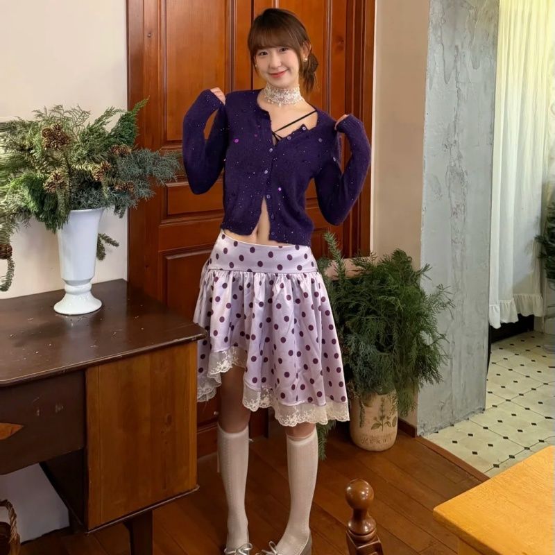 紫色长袖开衫女春季新款