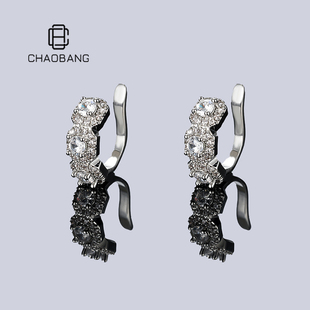 新款 冰糖满钻耳骨夹男无耳洞耳钉女小众耳夹欧美高级感饰品耳饰