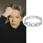 王嘉尔同款 钛钢镶钻手链男潮时尚 轻奢欧美饰品情侣礼物百搭酷帅