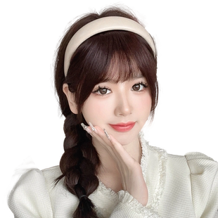 全真发发箍刘海一体假发女自然法式假刘海前额假发片遮发际线头帘