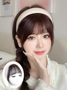 全真发发箍刘海一体假发女自然法式假刘海前额假发片遮发际线头帘