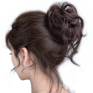 长须发圈丸子头假发女真发盘发假发圈蓬松发包神器自然花苞头新娘