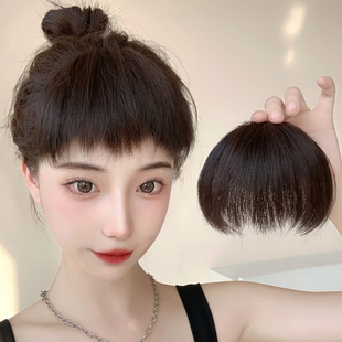 狗啃刘海假发女真发自然前额假刘海发片额头空气刘海片贴头发刘海