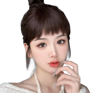 狗啃刘海假发真发假刘海女自然前额假发片日常碎头帘眉上刘海新款