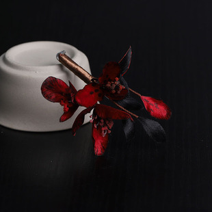 【红仙鹤来】新款手工非遗蚕丝绒花别针复古旗袍发饰禾秀服配饰女