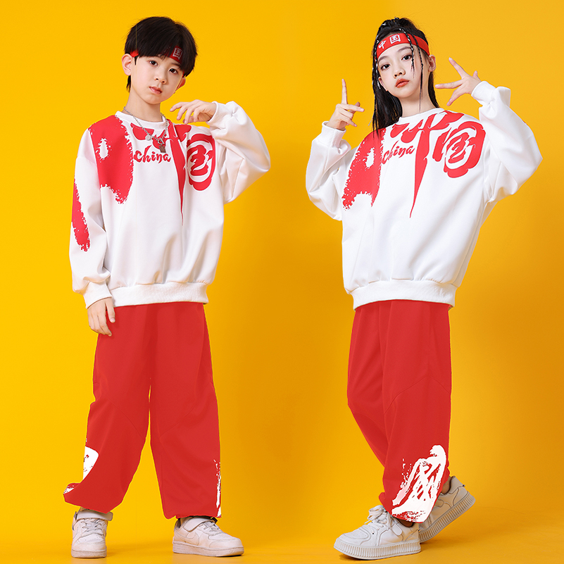 秋季新款爱国运动风儿童演出服