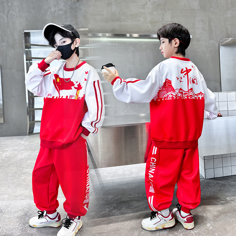 男童中国风街舞卫衣套装演出服