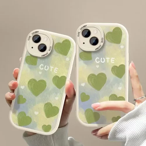 满屏油画爱心适用iphone15pro手机壳16promax苹果14个性13防摔12