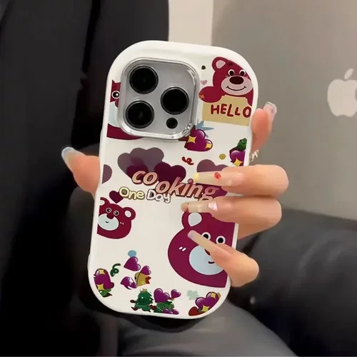 草莓熊适用iphone16pro手机壳苹果15promax防摔14欧美13pro可爱12