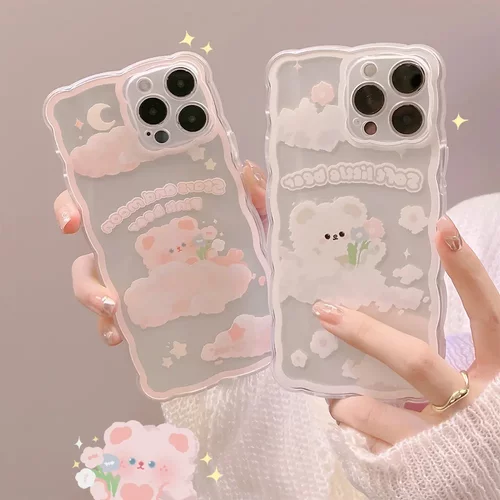 波浪花边iPhone15手机壳13苹果14promax透明12保护套16适用11软套