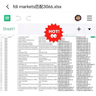 与上市公司匹配后的 fdi markets原始数据
