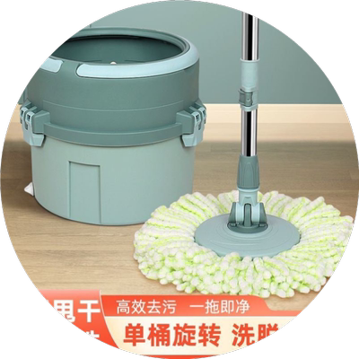 加厚旋转拖把桶单桶拖把懒人拖把干湿合一两用免手洗拖地桶墩布桶