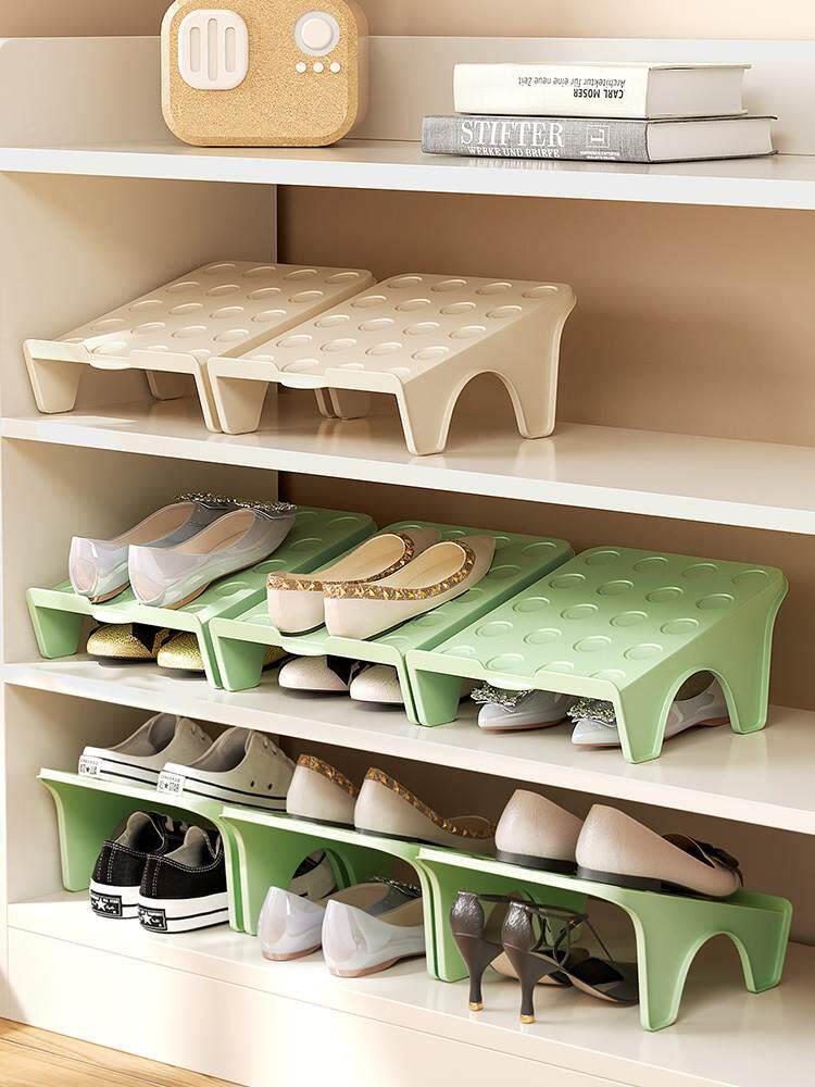 鞋子收纳神器家用省空间双层鞋托整理架分层隔板放拖鞋支架置物柜