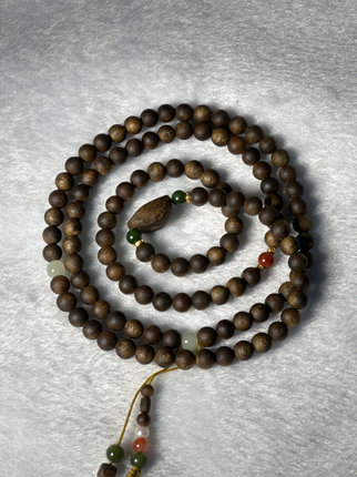 纯天然奇楠沉香手串收藏7mm108颗配饰配件吊坠手链保真棋楠无添加