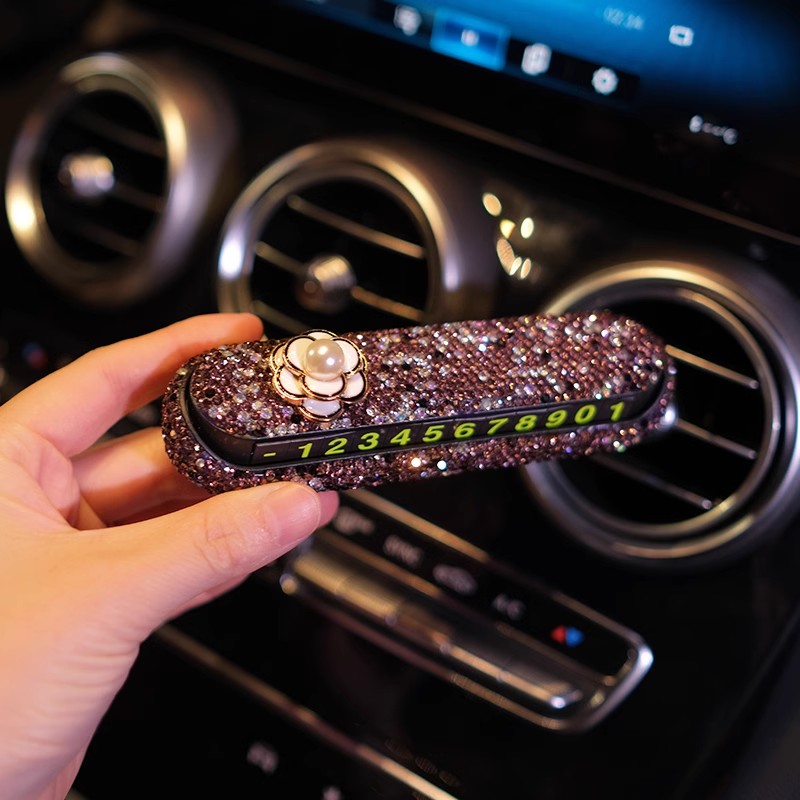 珍珠花朵全钻临时停车号码牌