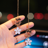 汽车挂件车内水晶花朵吊饰网红女神款 高档大气车载后视镜挂饰摆件