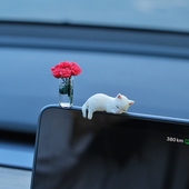 可爱慵懒猫咪汽车屏幕小摆件车载中控显示屏趴趴玩偶车内装 饰摆件