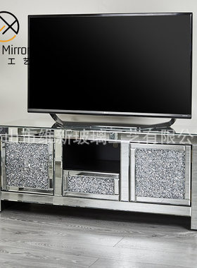 跨境镜面电视柜现代简约落地柜客厅酒店墙柜轻奢墙壁柜tv cabinet