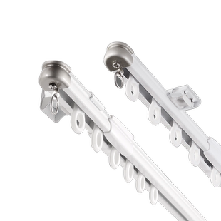 加厚铝合金伸缩窗帘轨道顶装侧装滑轨直轨导轨静音滑道窗帘盒杆子