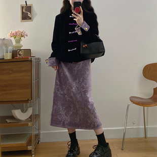 国风减龄洋气显瘦半身裙两件套装 穿搭一整套高级感新中式 冬季 大码