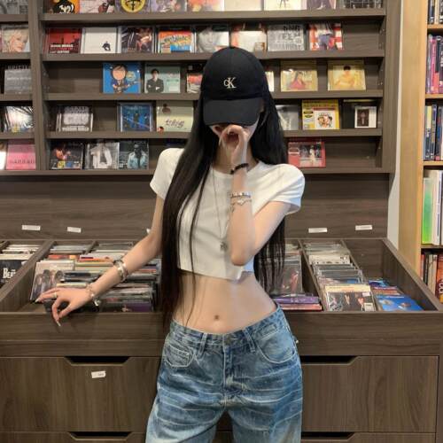 021ope辣妹风美式超短露